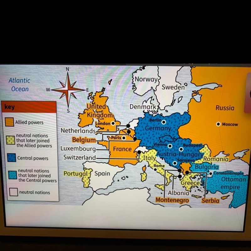 Which situation shown on this map shaped Germany's military strategy in World War-example-1