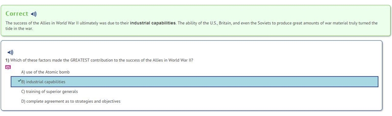 Which of these factors made the greatest contribution to the success of the allies-example-1