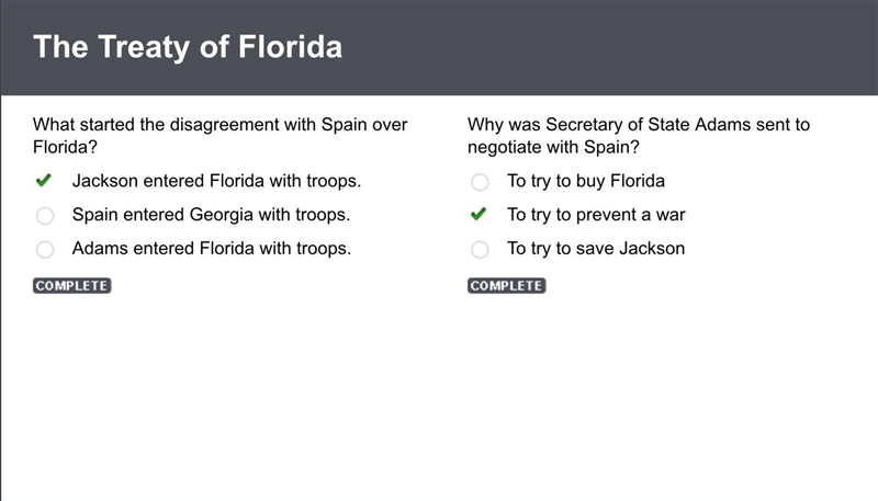 What started the disagreement with Spain over Florida?-example-1