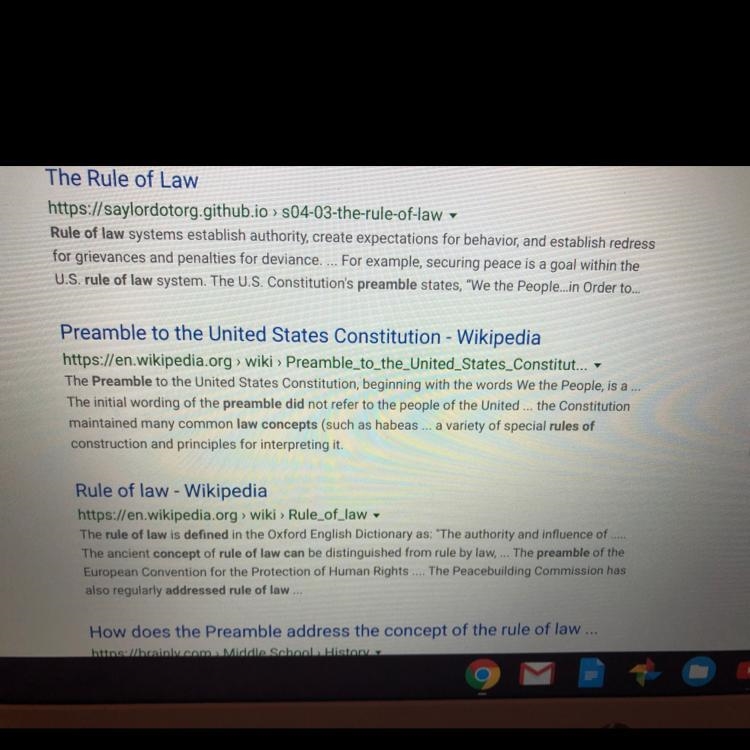 How does the Preamble address the concept of the rule of law?-example-1