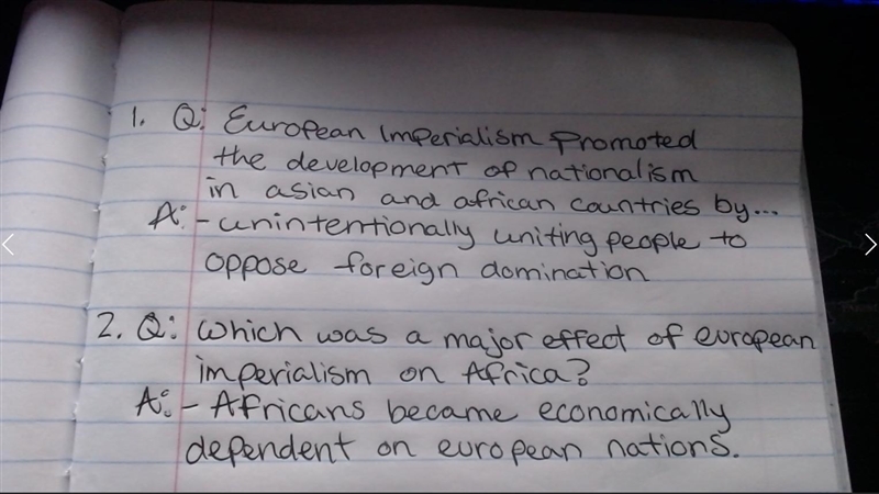 During the 19th century, one effect of European imperialism on Africa was *-example-1