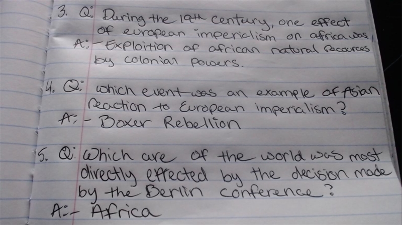 During the 19th century, one effect of European imperialism on Africa was *-example-2