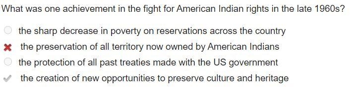 What was one achievement in the fight for American Indian rights in the late 1960s-example-1