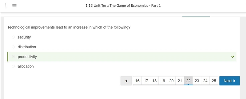 Technological improvements lead to an increase in which of the following? o distribution-example-1