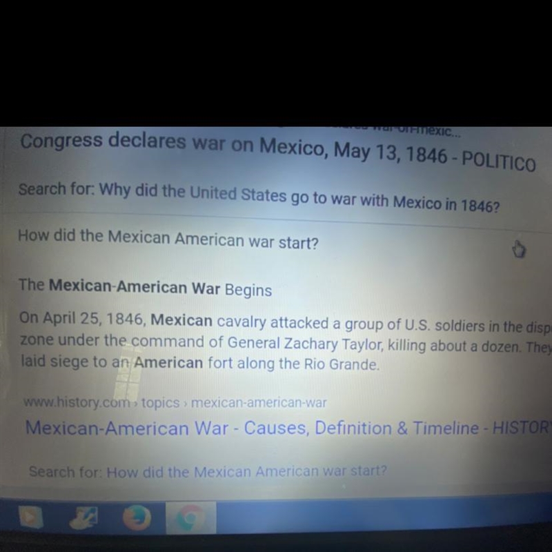 Which factor caused the United States to declare war on Mexico in 1846?-example-1