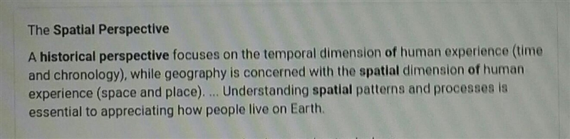 Explain the difference between historic perspective and spatial perspective-example-1