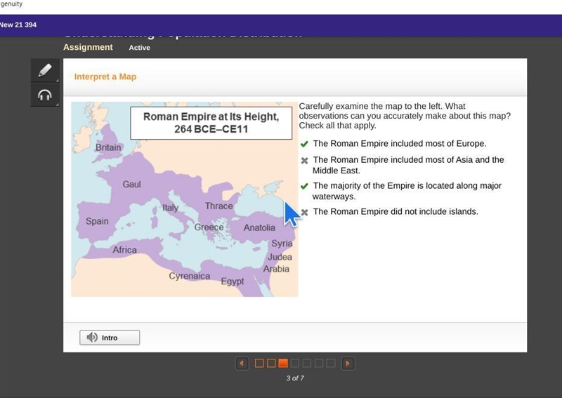 Carefully examine the map to the left. What observations can you accurately make about-example-1