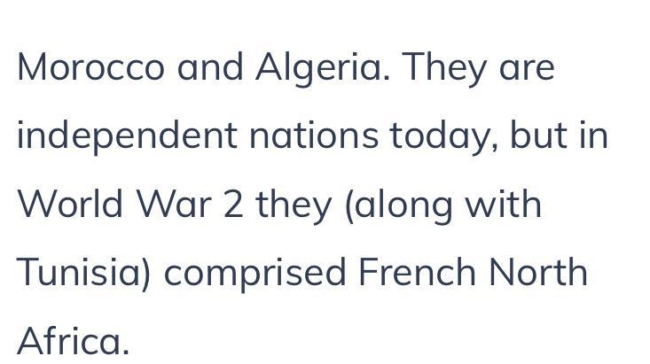 Where did Operation Torch take place? A. Soviet Union B. Germany C. France D. North-example-1