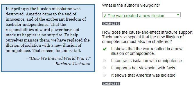 What is the author's viewpoint? The United States went to war in 1917. The United-example-1