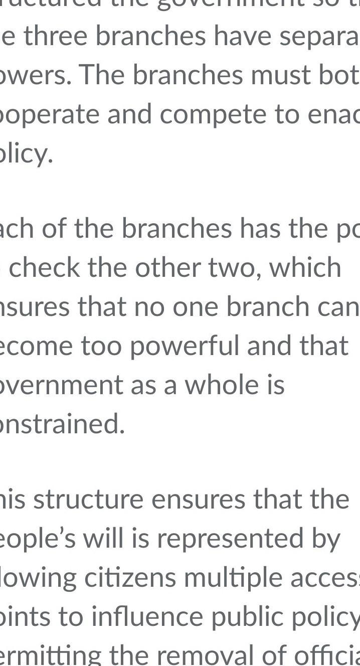 PLS ASAP!! Write a short paragraph that explains how the U.S. Constitution establishes-example-1