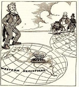 How does the political cartoon support the Monroe Doctrine-example-1