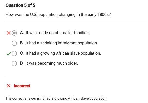 How was the U.S. population changing in the early 1800s? A. It was becoming much older-example-1