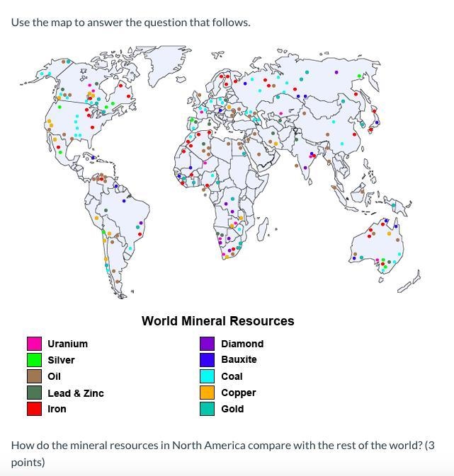 How do the mineral resources in North America compare with the rest of the world?-example-1