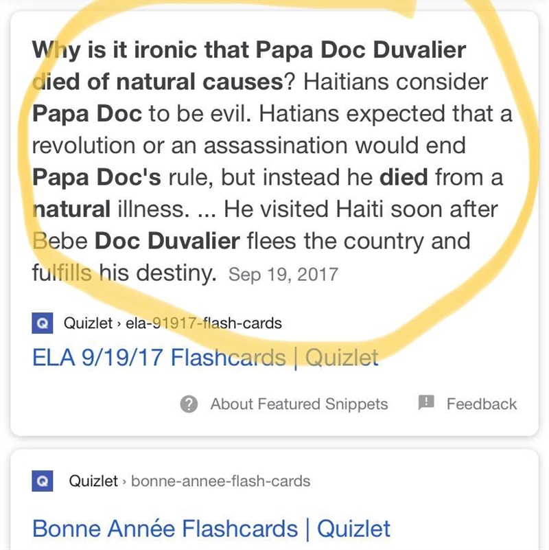 Why is it ironic that Papa Doc Duvalier died of natural causes-example-1