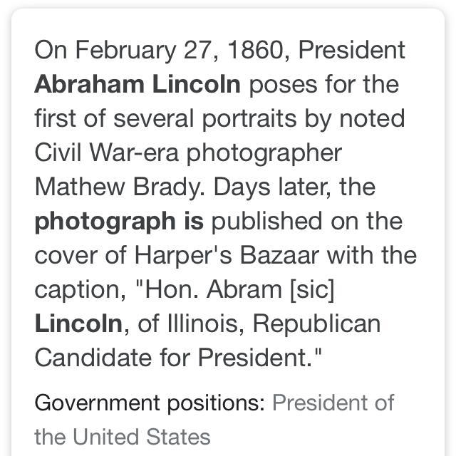 HELP ASAP Who was the Civil War Photographer who: Photographed Abe Lincoln; The U-example-1