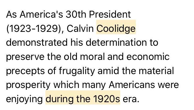 Who is Calvin Coolidge during the 1920-example-1