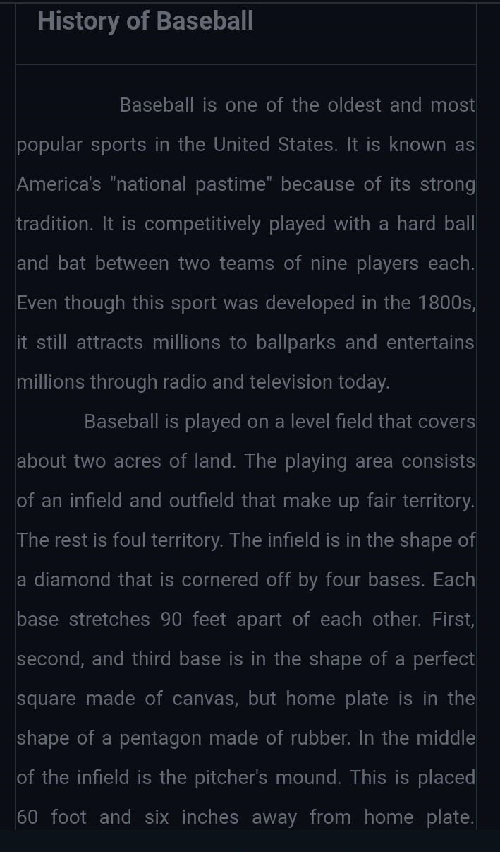 Write an essay on the history of baseball. it can be 3/4 or to the bottom of the page-example-1