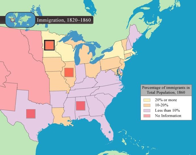 Between 1820 and 1860, the United States received a huge number of immigrants from-example-1