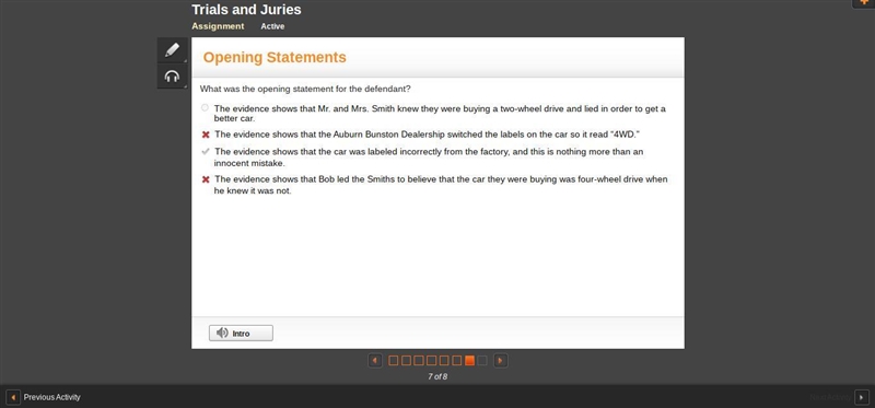 What was the opening statement for the defendant? The evidence shows that Mr. and-example-1