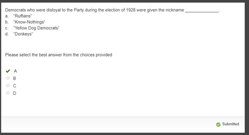 Democrats who were disloyal to the Party during the election of 1928 were given the-example-1