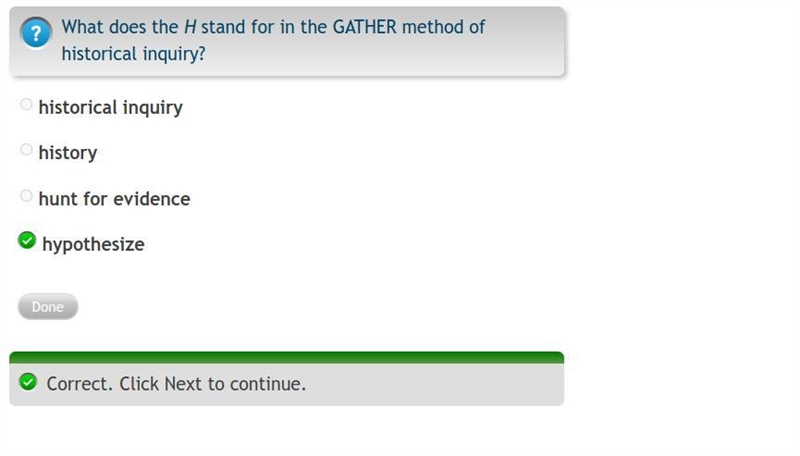 What does the H stand for in the GATHER method of historical inquiry? A historical-example-1