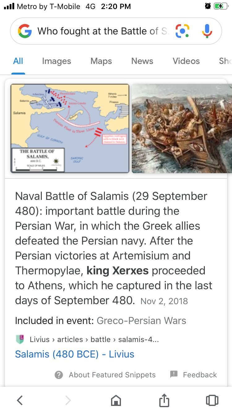 1) Who fought at the Battle of Marathon and the Battle of Salamis?-example-2