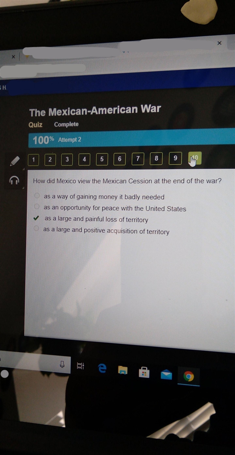 How did mexico view the mexican cession at the end of the war?-example-1