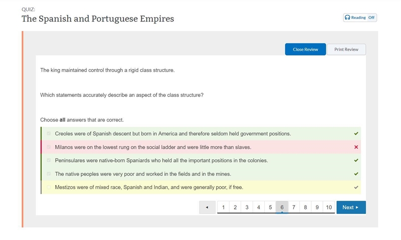 The king maintained control through a rigid class structure. Which statements accurately-example-1