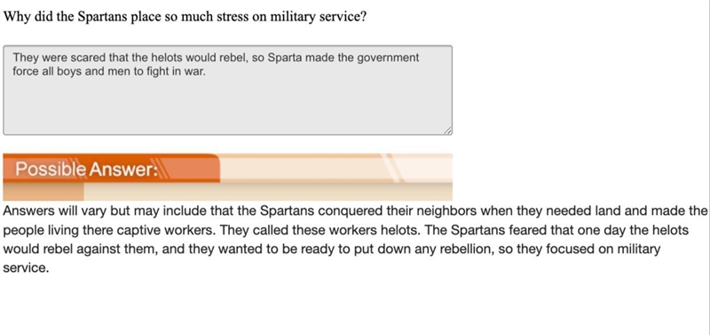 Why did the spartans place so much stress on the military service-example-1