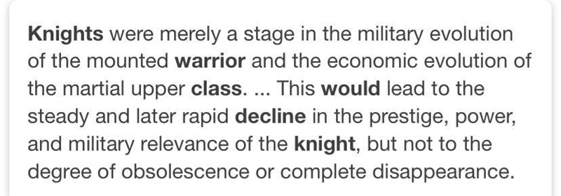 Why did knights eventually decline as a warrior class-example-1