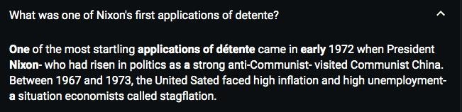 Richard Nixon used the theory of detente in which of the following situations? A. He-example-1