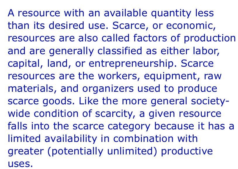 Is labor a scarce resource or a free resource?-example-1