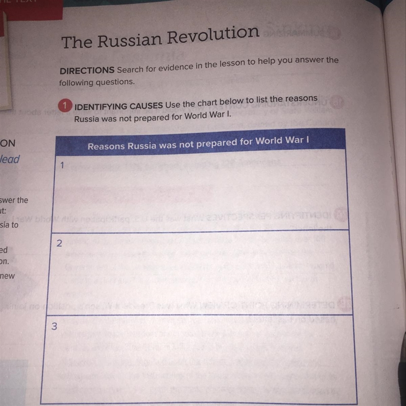 Reasons why Russia was not prepared for world war l ?-example-1