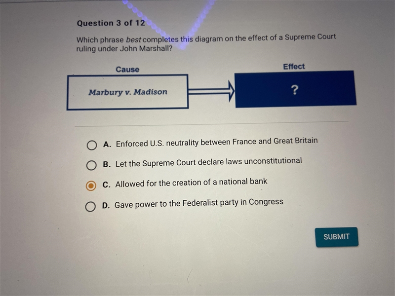 Which phrase best completes this diagram on the effect of a Supreme Court ruling under-example-1