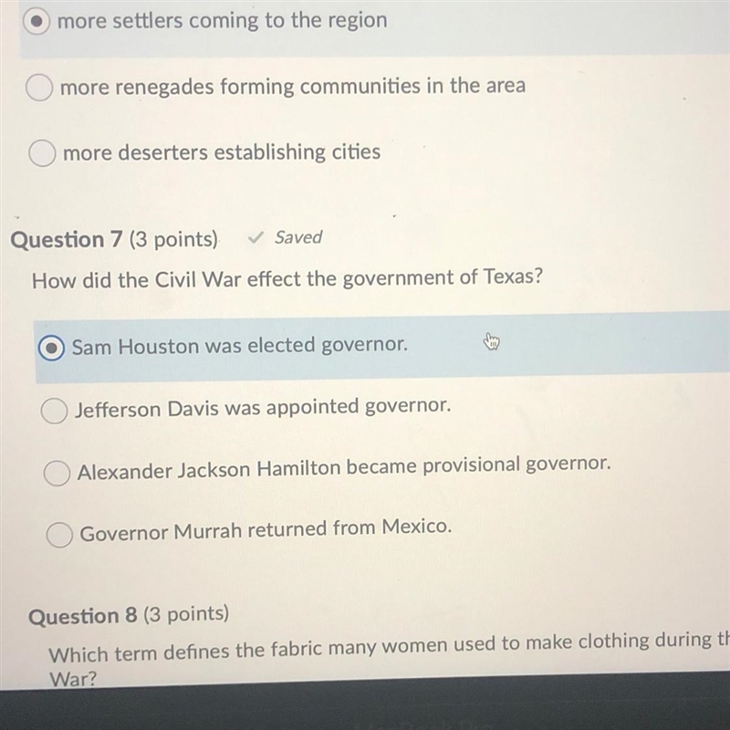 How did the Civil War effect the government of Texas-example-1