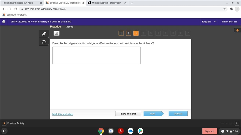 Describe the religious conflict in Nigeria. What are factors that contribute to the-example-1