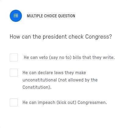 How can the president check Congress?-example-1