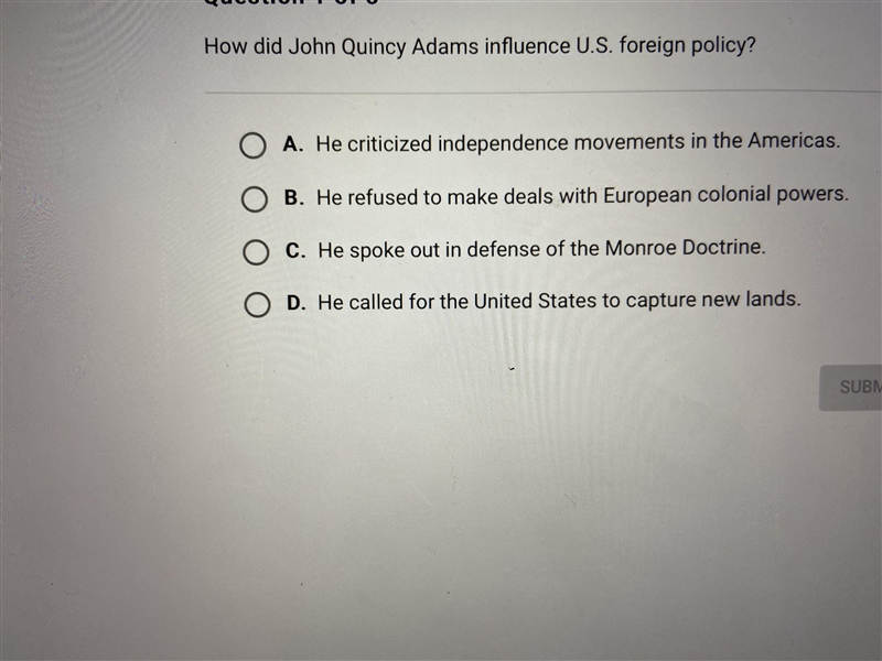 How did John Quincy Adams influence US foreign policy?-example-1