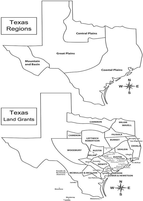 In which region were the majority of Texas land grants located? A. Coastal Plains-example-1