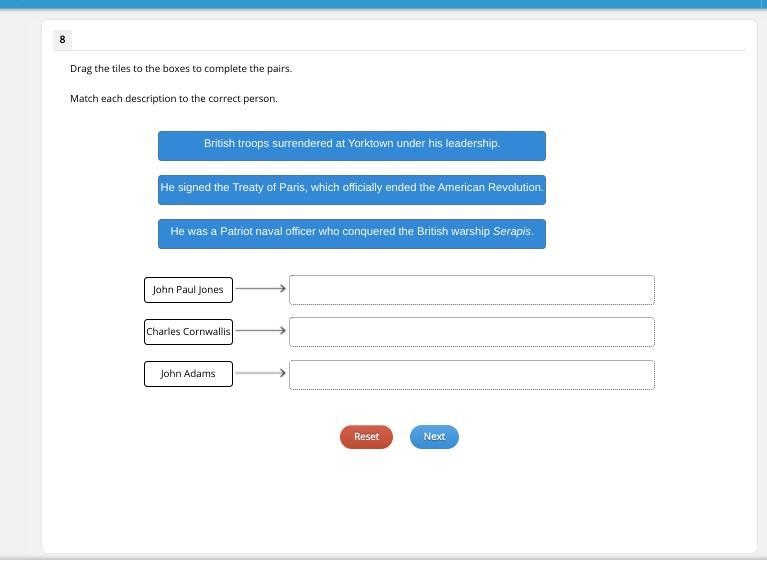 Drag the tiles to the boxes to complete the pairs. Match each description to the correct-example-1