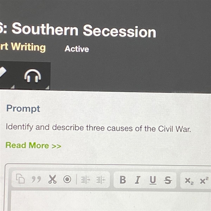 Identify and describe three causes of the civil war-example-1