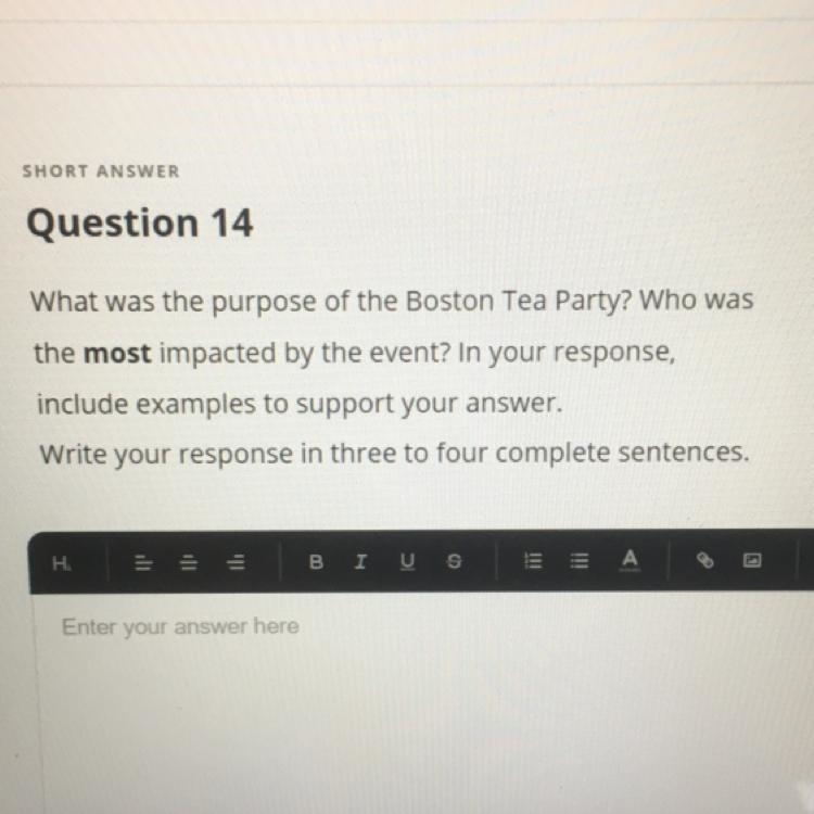 What was the purpose of the Boston Tea Party? Who was the most impacted by the event-example-1