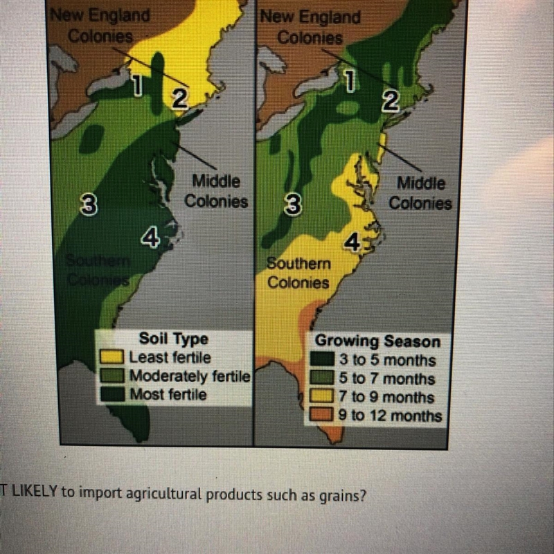 URGENT!!! Which region was MOST LIKELY to import agricultural products such as grains-example-1