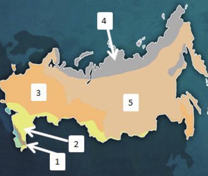 The climate region labeled with the number one on the map above is __________. A. highlands-example-1