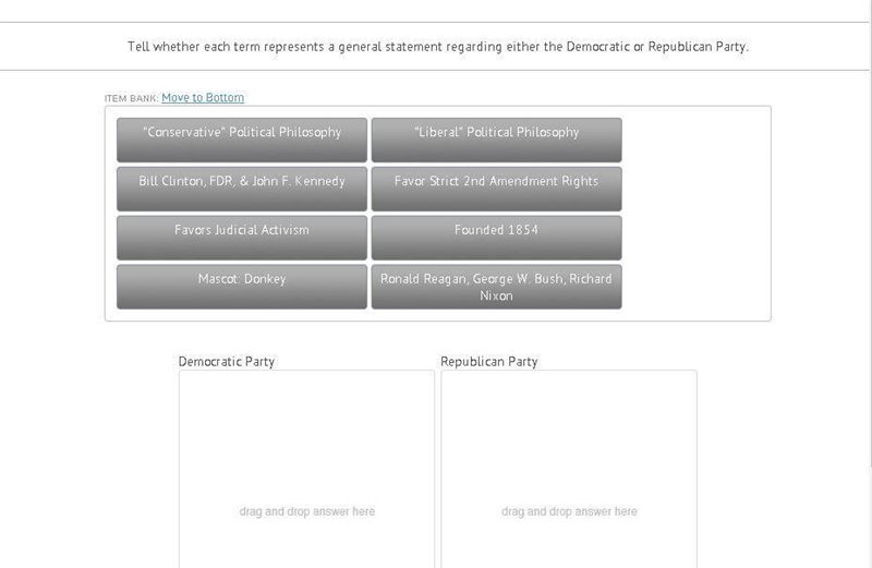 Tell whether each term represents a general statement regarding either the Democratic-example-1