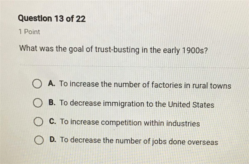 What was the goal of trust busting in the early 1900s?-example-1