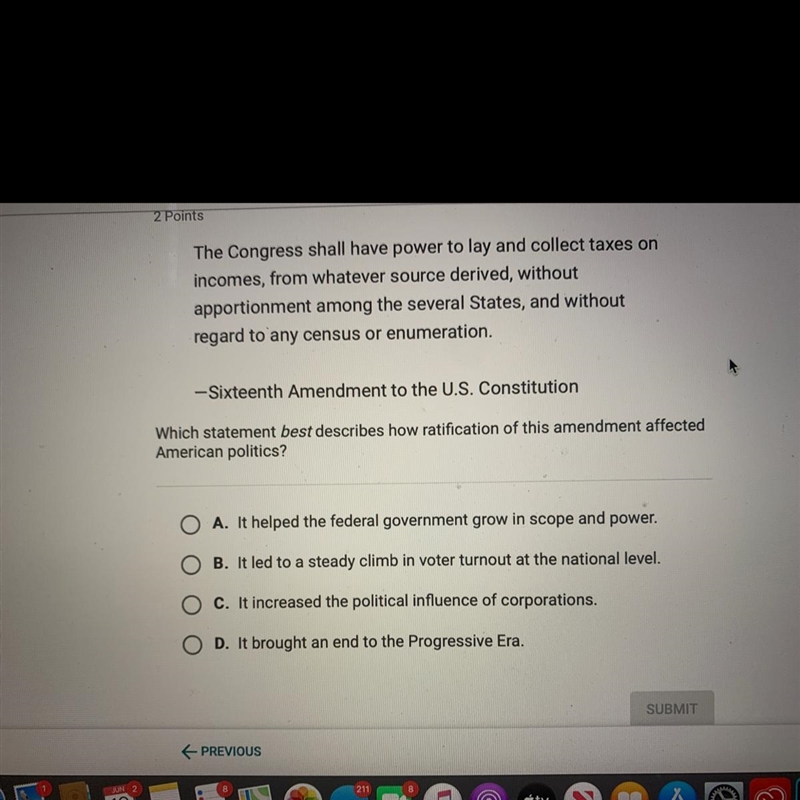 Which statement best describes how ratification of this amendment affected American-example-1