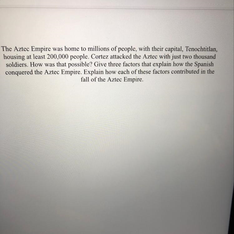 The Aztec Empire was home to millions of people, with their capital, Tenochtitlan-example-1