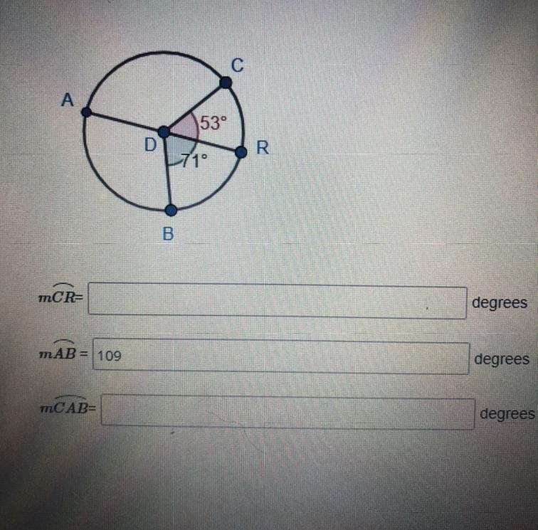 What are the arcs of CR, AB and CAB-example-1