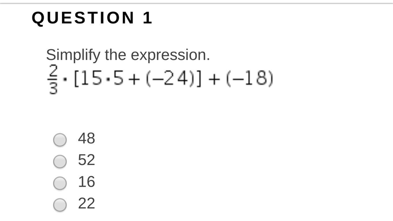 Simplify the expression. 48 52 16 22-example-1